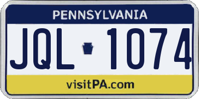 PA license plate JQL1074