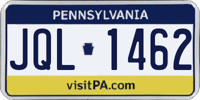 PA license plate JQL1462