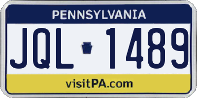 PA license plate JQL1489