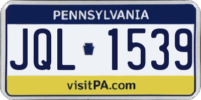 PA license plate JQL1539
