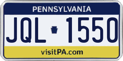 PA license plate JQL1550