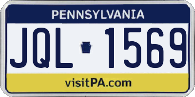 PA license plate JQL1569