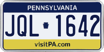PA license plate JQL1642