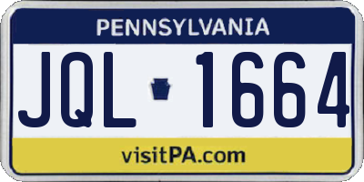 PA license plate JQL1664