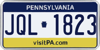 PA license plate JQL1823