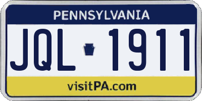 PA license plate JQL1911