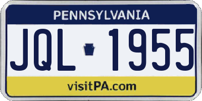PA license plate JQL1955