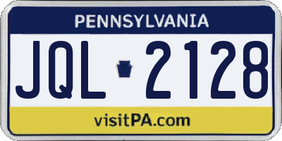PA license plate JQL2128