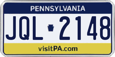 PA license plate JQL2148