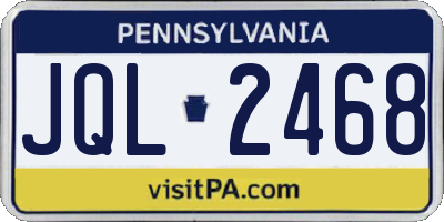 PA license plate JQL2468