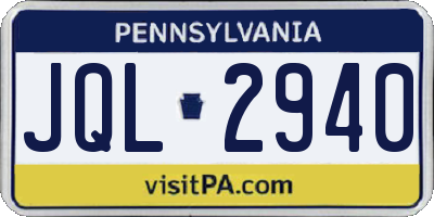 PA license plate JQL2940