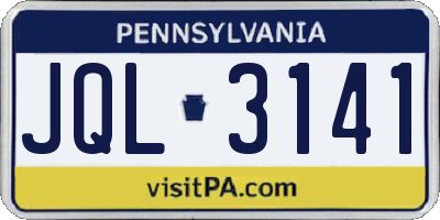 PA license plate JQL3141