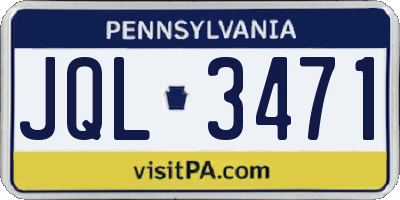 PA license plate JQL3471