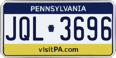 PA license plate JQL3696
