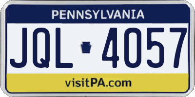PA license plate JQL4057