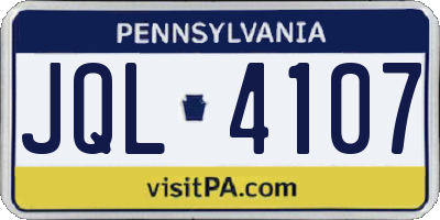 PA license plate JQL4107