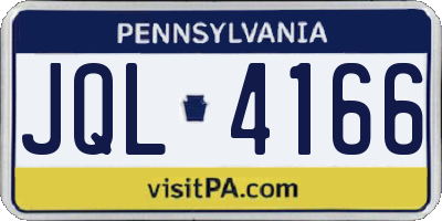 PA license plate JQL4166