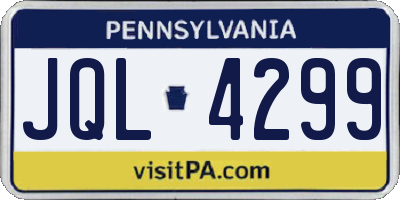 PA license plate JQL4299