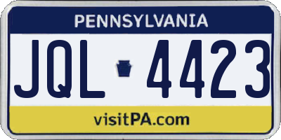 PA license plate JQL4423