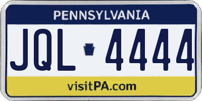 PA license plate JQL4444