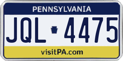 PA license plate JQL4475