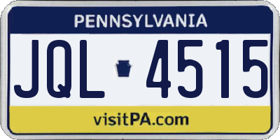 PA license plate JQL4515