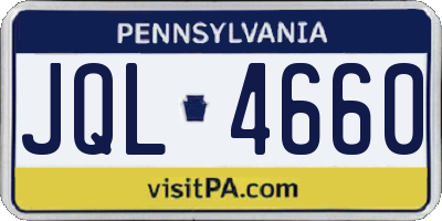 PA license plate JQL4660