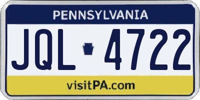 PA license plate JQL4722