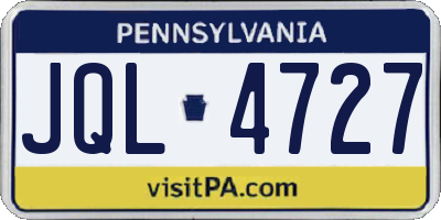 PA license plate JQL4727