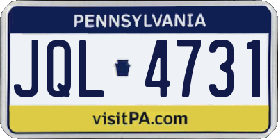 PA license plate JQL4731