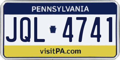 PA license plate JQL4741