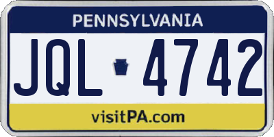 PA license plate JQL4742