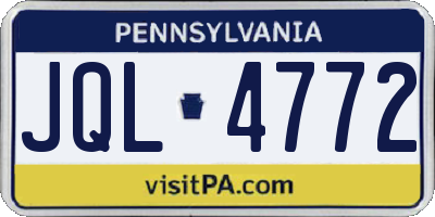 PA license plate JQL4772