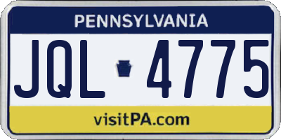 PA license plate JQL4775