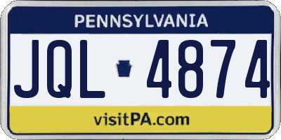 PA license plate JQL4874