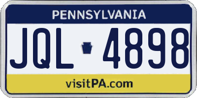 PA license plate JQL4898