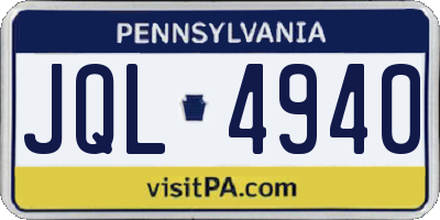 PA license plate JQL4940