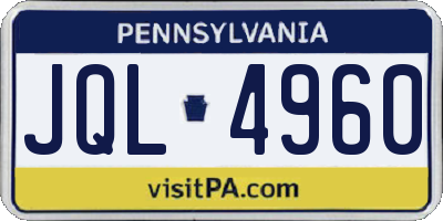 PA license plate JQL4960