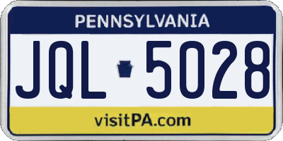 PA license plate JQL5028