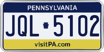 PA license plate JQL5102
