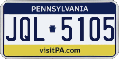 PA license plate JQL5105