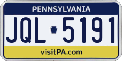 PA license plate JQL5191