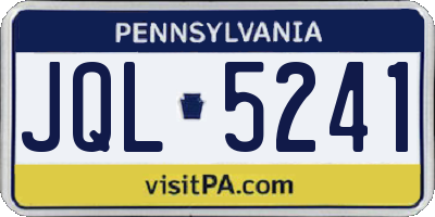 PA license plate JQL5241