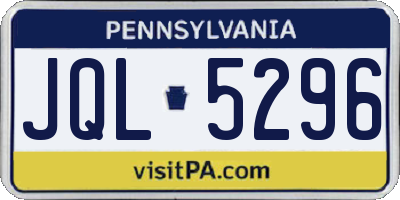 PA license plate JQL5296