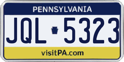 PA license plate JQL5323