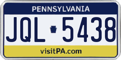 PA license plate JQL5438