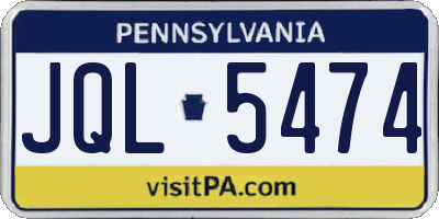 PA license plate JQL5474