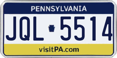 PA license plate JQL5514