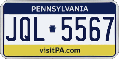 PA license plate JQL5567