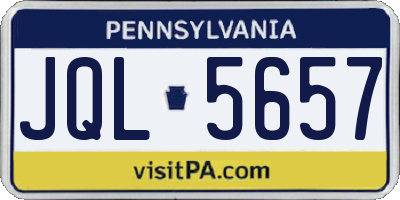 PA license plate JQL5657
